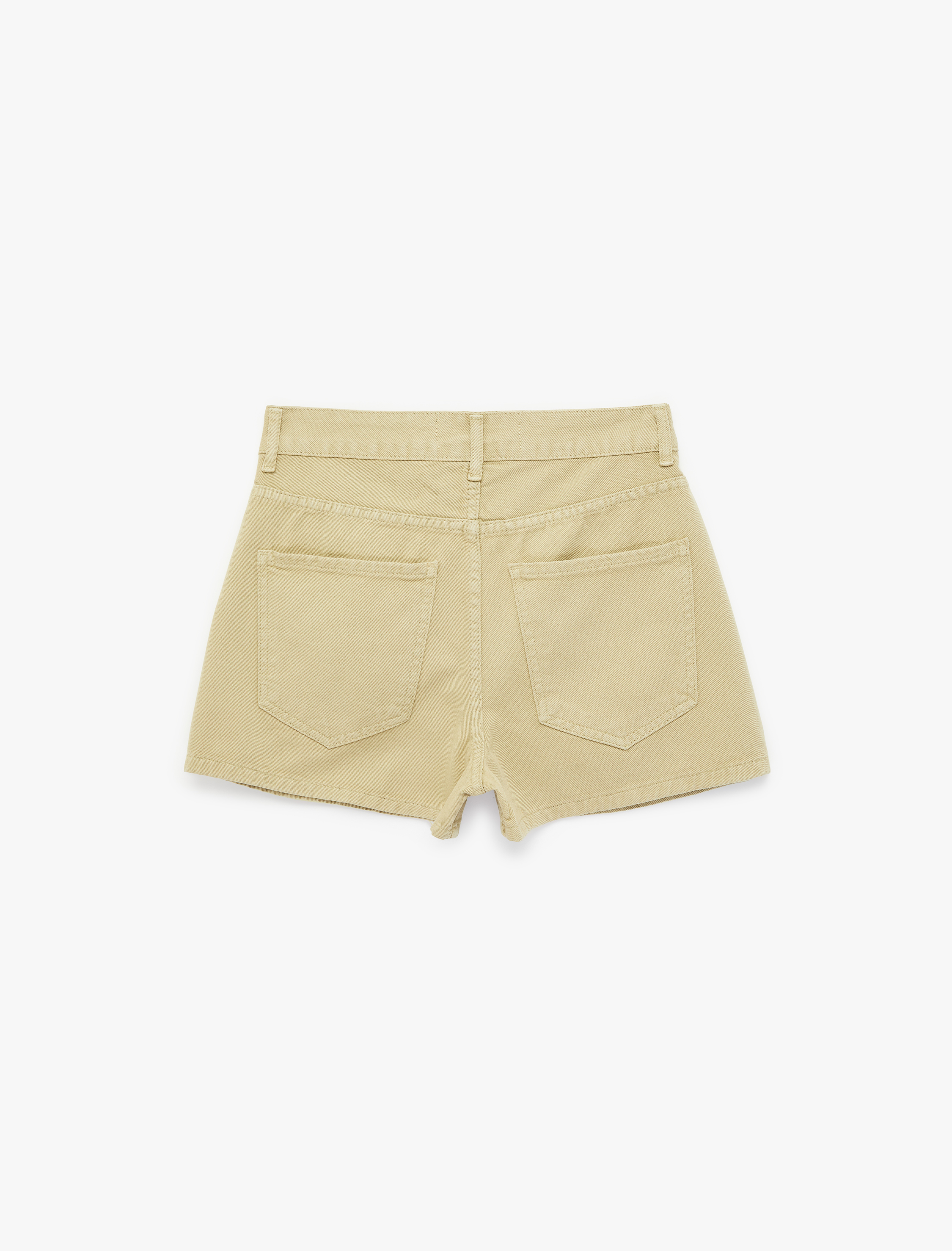   Pamuklu Düğmeli Beş Cepli Rahat Kalıp Mini Şort