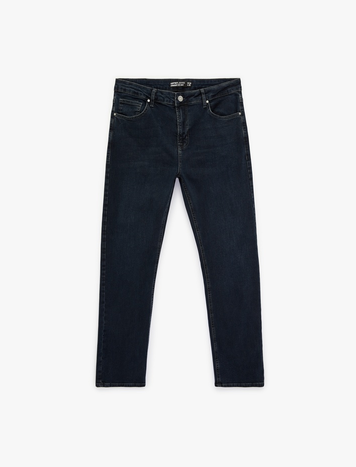  Normal Bel Düz Paça Pamuklu Straight Fit Jean Pantolon - Mark Jean