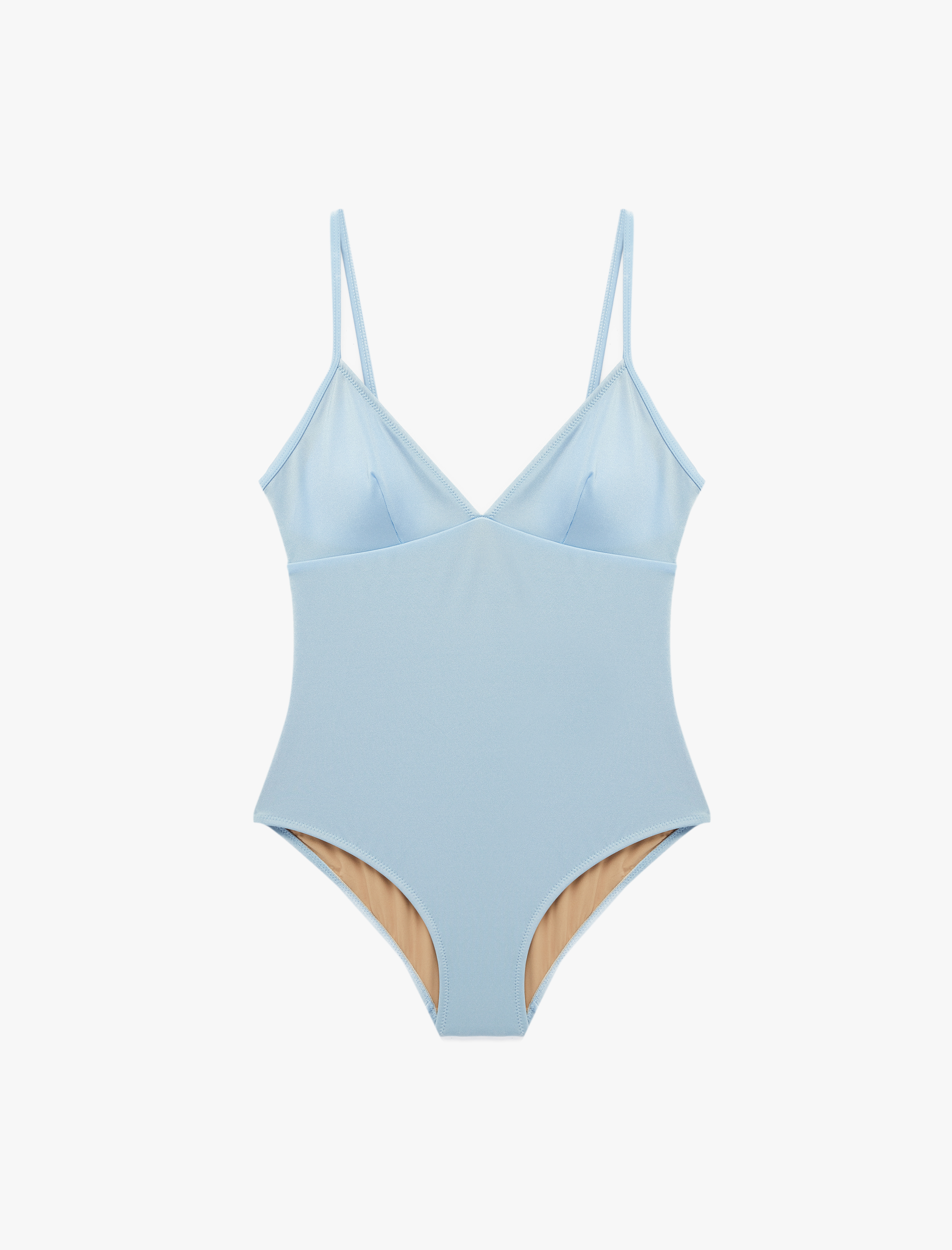   V Yaka İnce Askılı Mayo