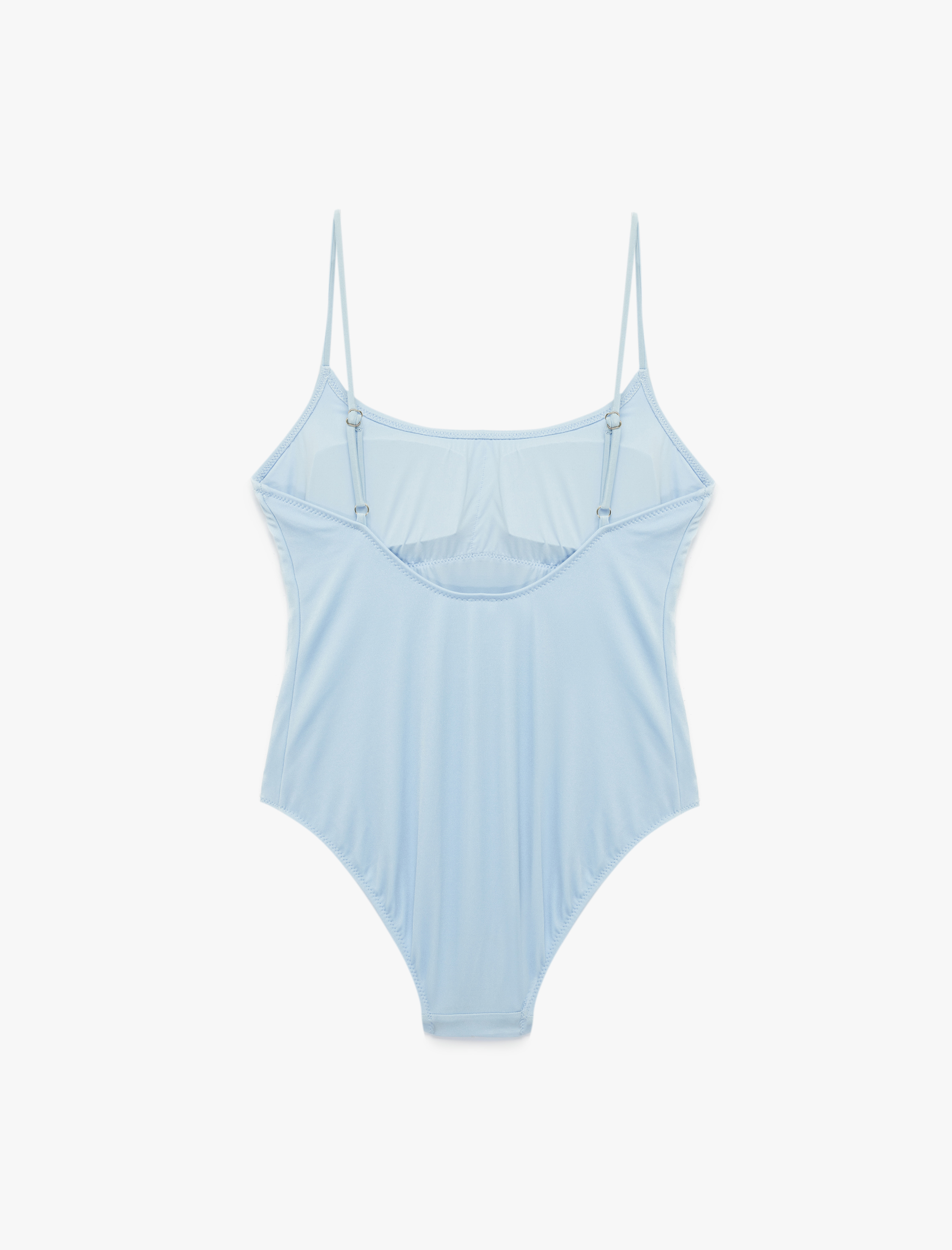   U Yaka İnce Askılı Taşlı Mayo