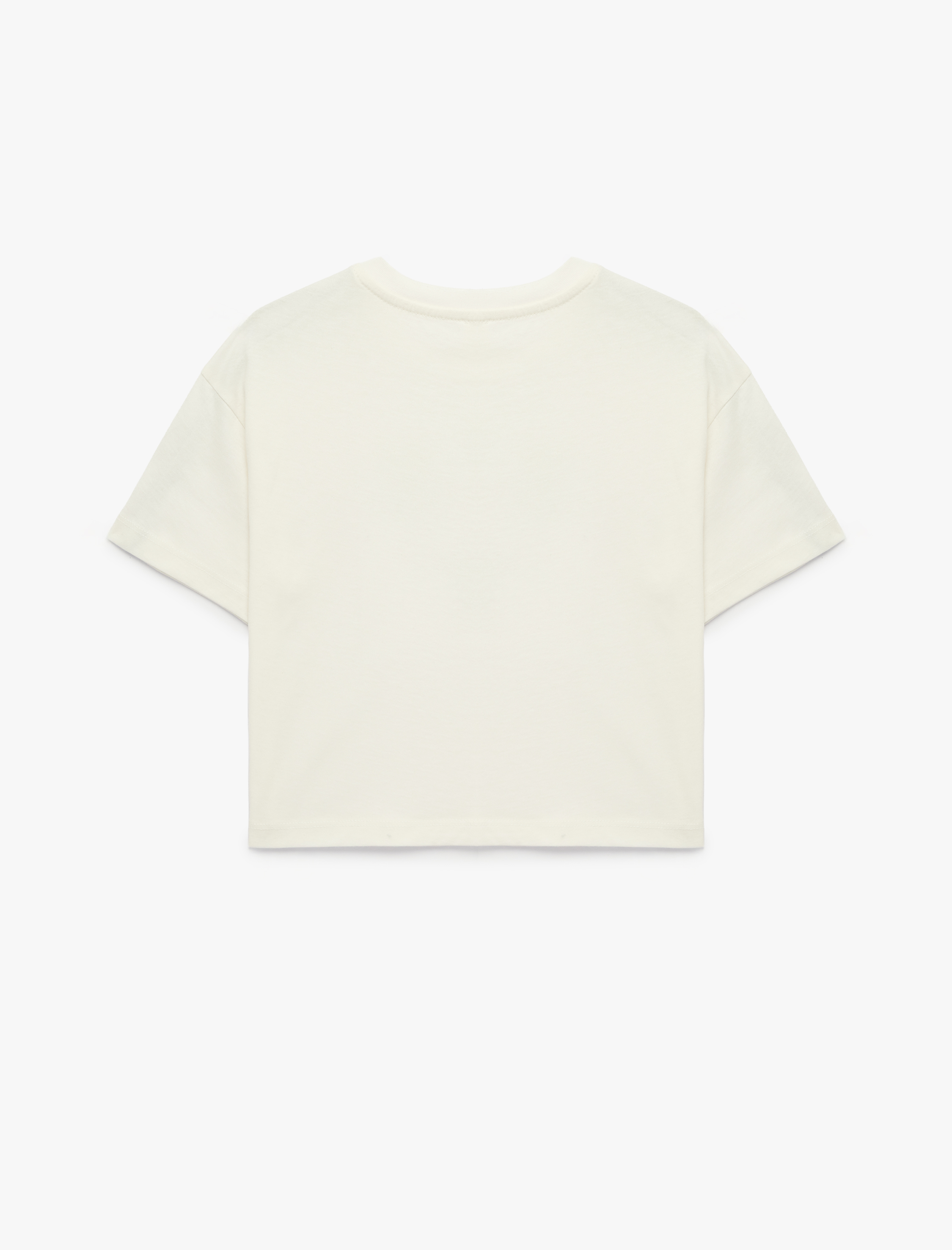  Kız Çocuk Pamuklu Kısa Kollu Bisiklet Yaka Baskılı Tişört