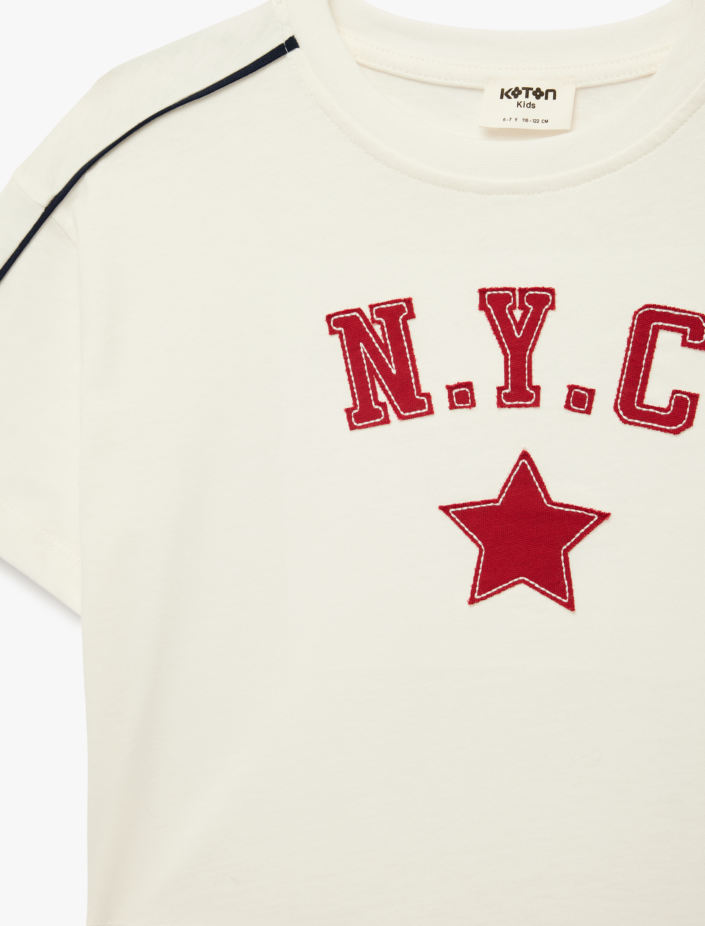  Kız Çocuk Pamuklu Kısa Kollu Bisiklet Yaka Baskılı Tişört