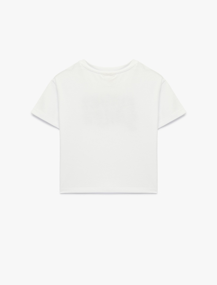 Erkek Bebek Baskılı Kısa Kollu Bisiklet Yaka Pamuklu Tişört