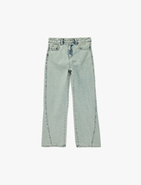 Pamuklu Cepli Bol Kesim Denim Pantolon