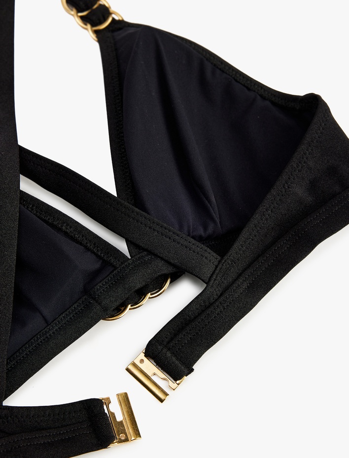  Aksesuarlı Çapraz Askılı Bikini Üstü