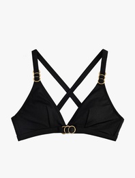 Aksesuarlı Çapraz Askılı Bikini Üstü