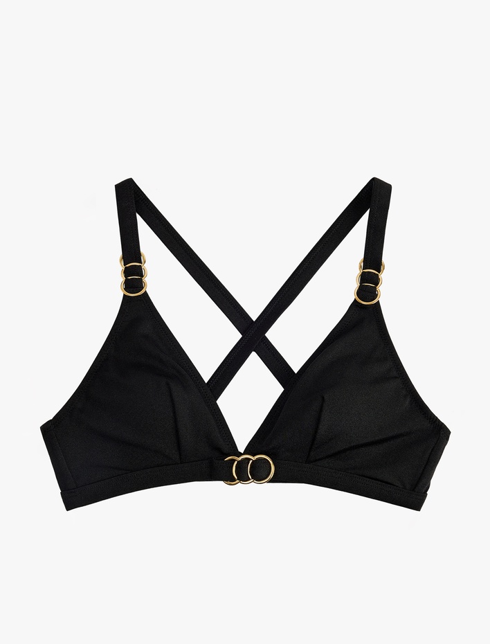  Aksesuarlı Çapraz Askılı Bikini Üstü