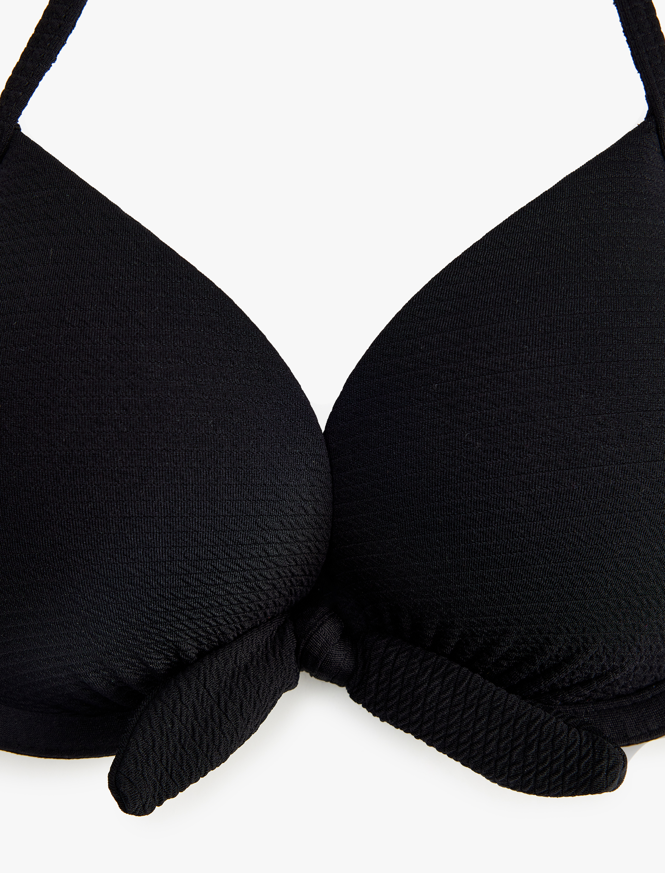   Kalp Yaka Dokulu Fiyonklu Push-Up Bikini Üstü