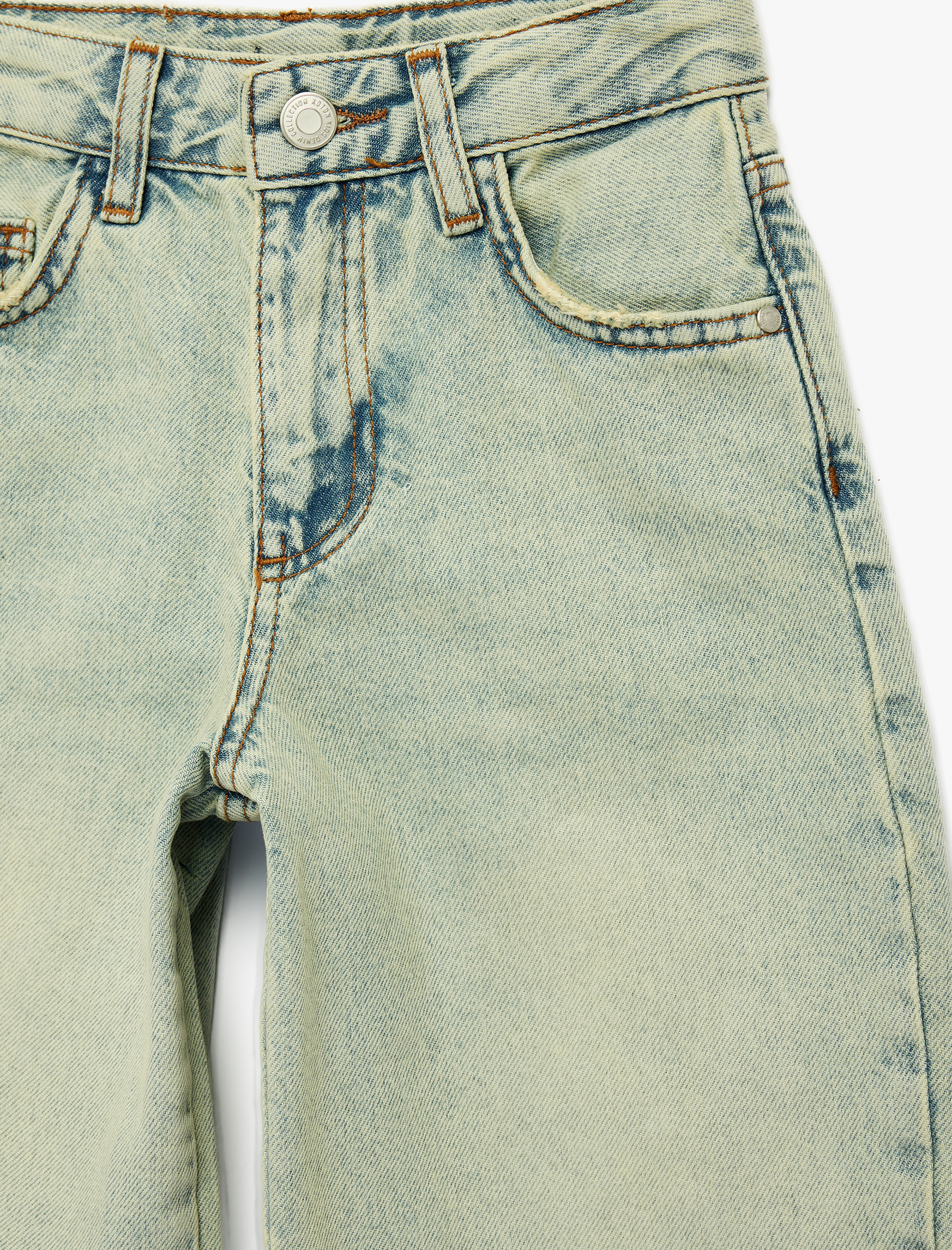  Kız Çocuk Rahat Kesim Balon Form Denim Pantolon