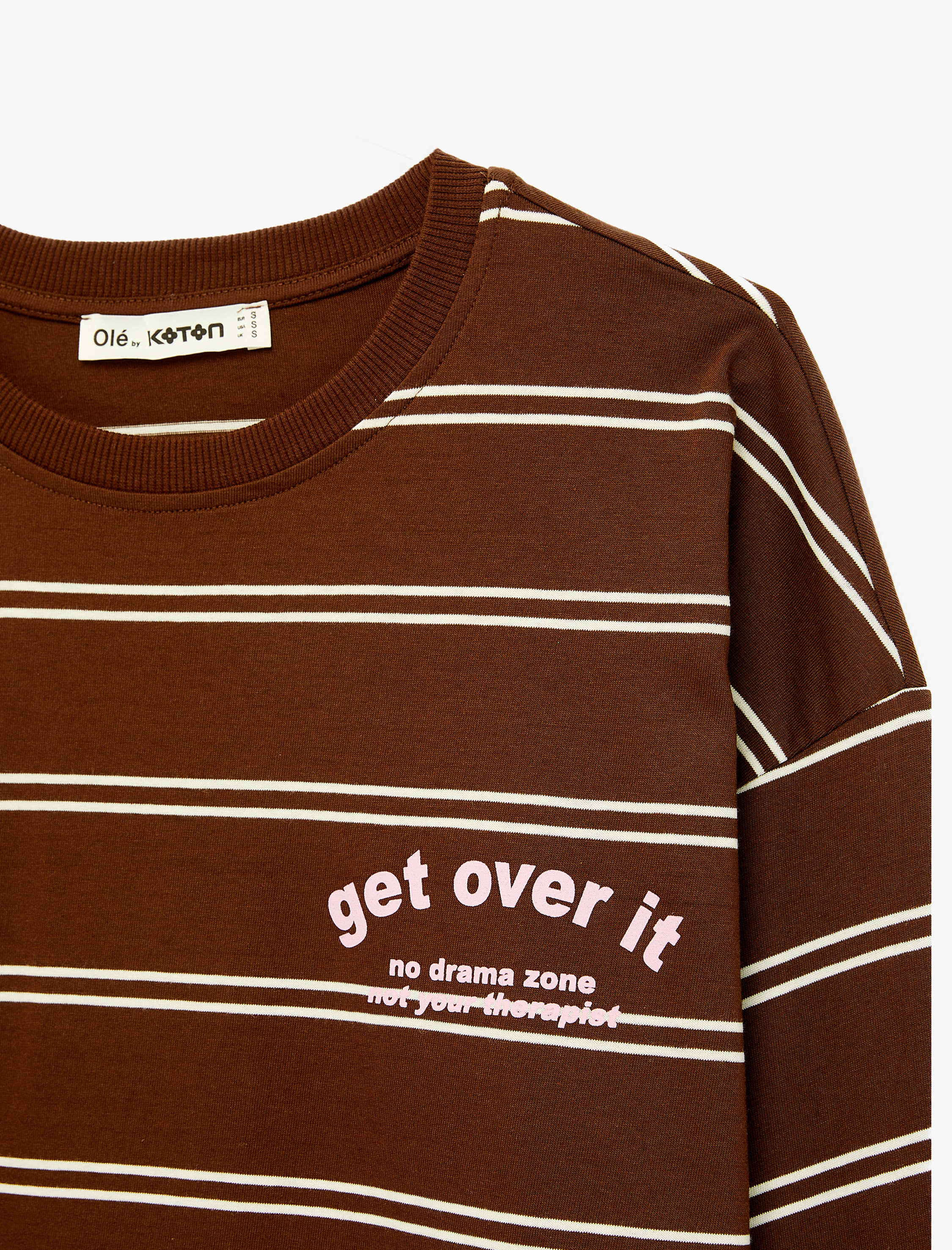   Baskılı Bisiklet Yaka Rahat Kalıp Pamuklu Uzun Kollu Tişört