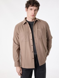 Regular Fit Cepli Klasik Yaka Uzun Kollu Gömlek