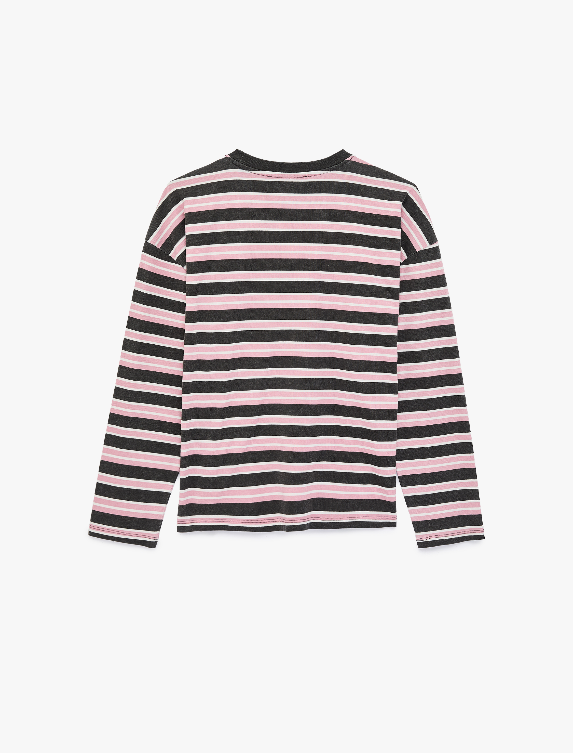   Rahat Kalıp Bisiklet Yaka Uzun Kollu Basic Tişört