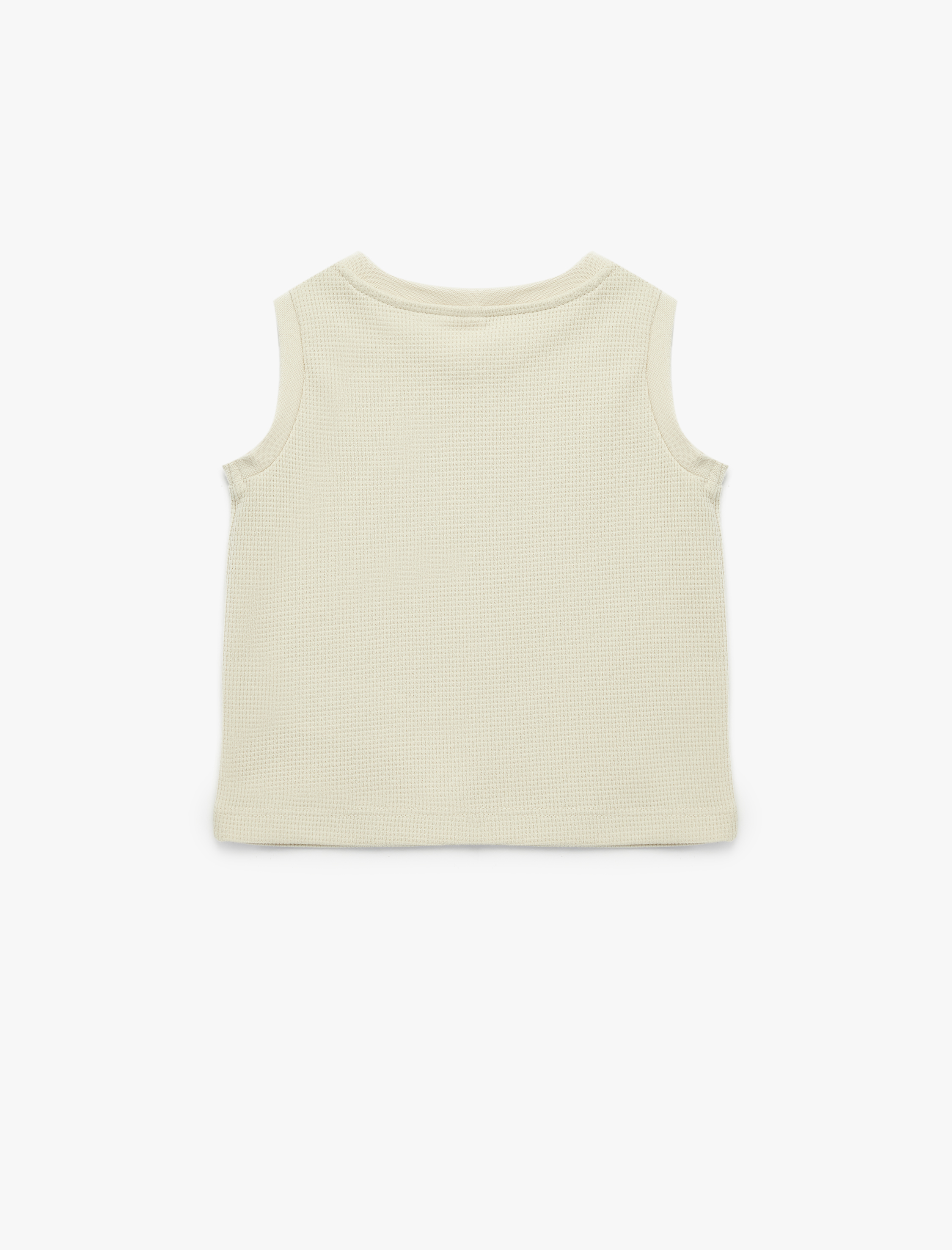  Erkek Bebek Nakış Detaylı Bisiklet Yaka Kolsuz Pamuklu Atlet