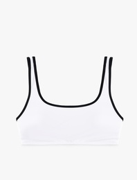 U Yaka Biyeli Spor Bralet Bikini Üstü