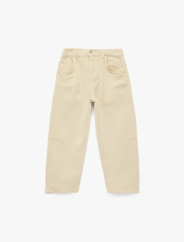 Erkek Bebek Pamuklu Düğmeli Cepli Balon Form Pantolon