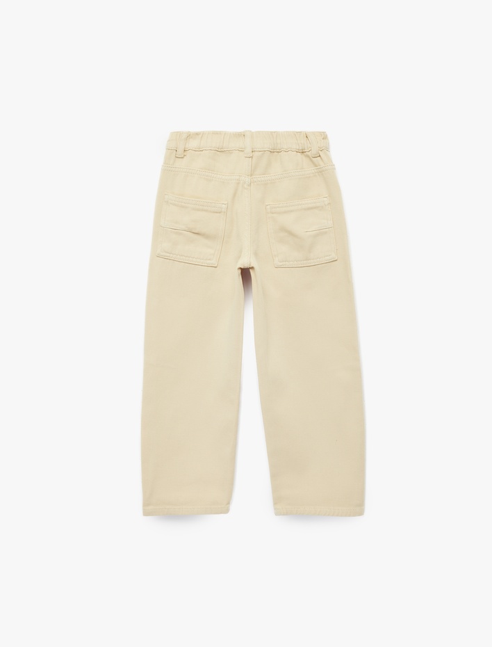Erkek Bebek Pamuklu Düğmeli Cepli Balon Form Pantolon