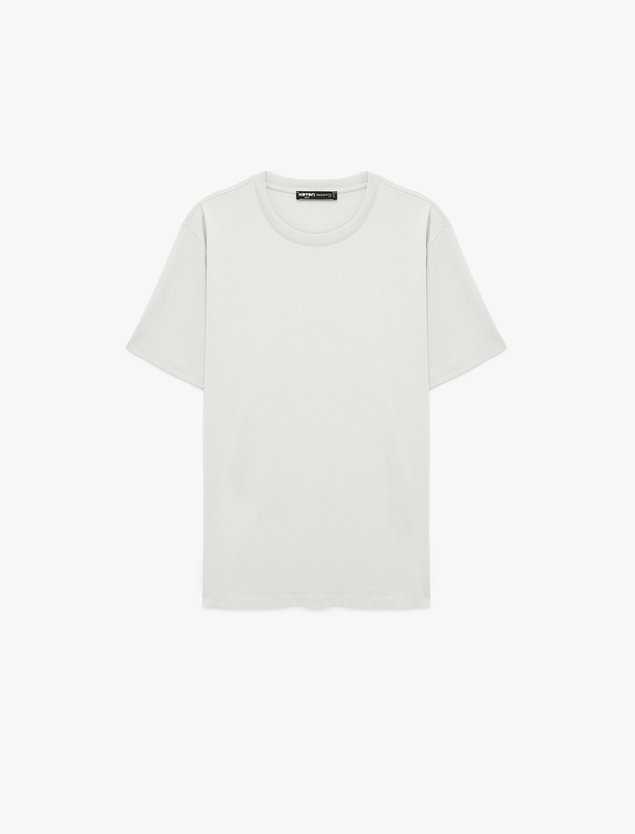  Regular Fit Kısa Kollu Bisiklet Yaka Pamuklu Basic Tişört