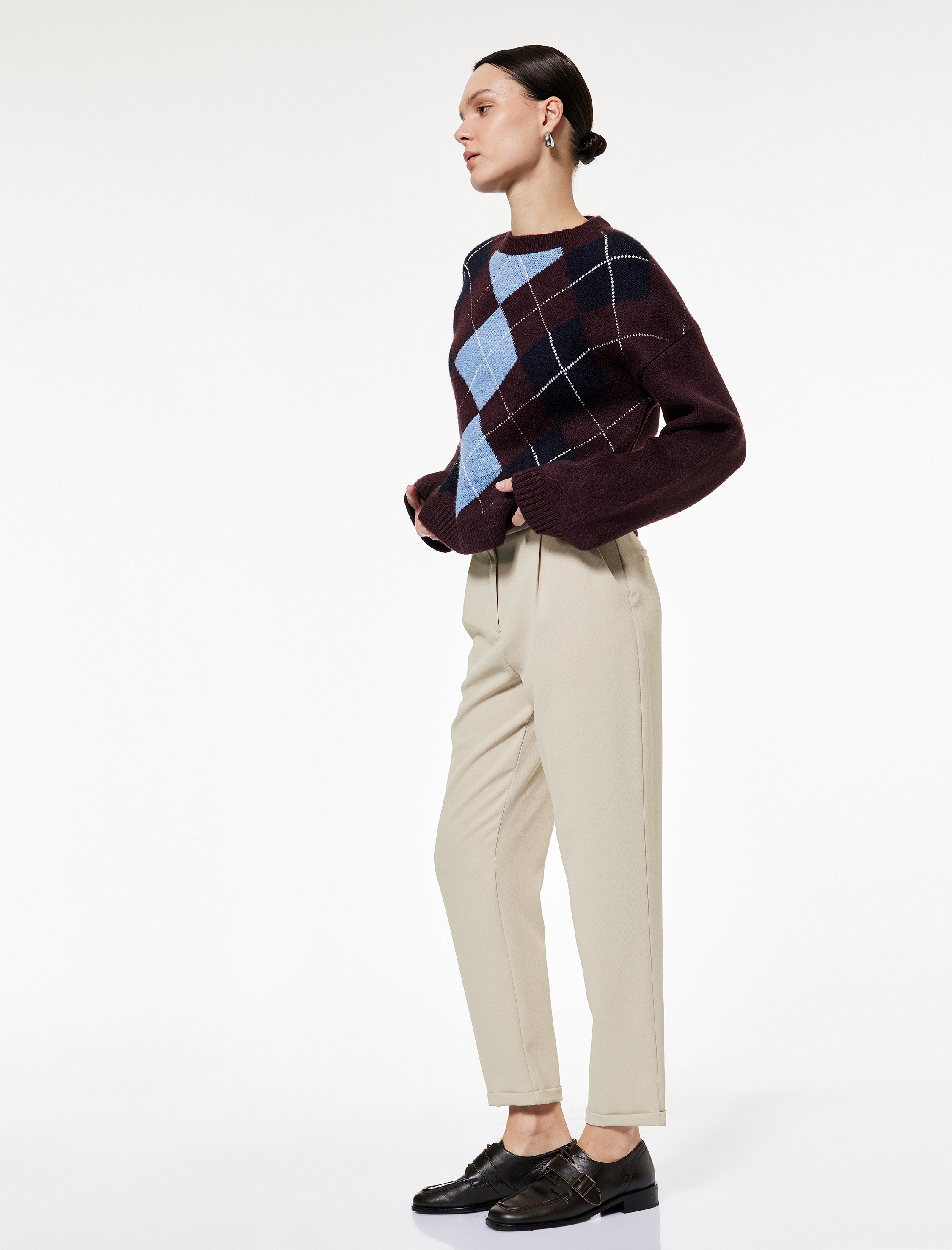   Slim Fit Cepli Pile Detaylı Cepli Chino Havuç Pantolon