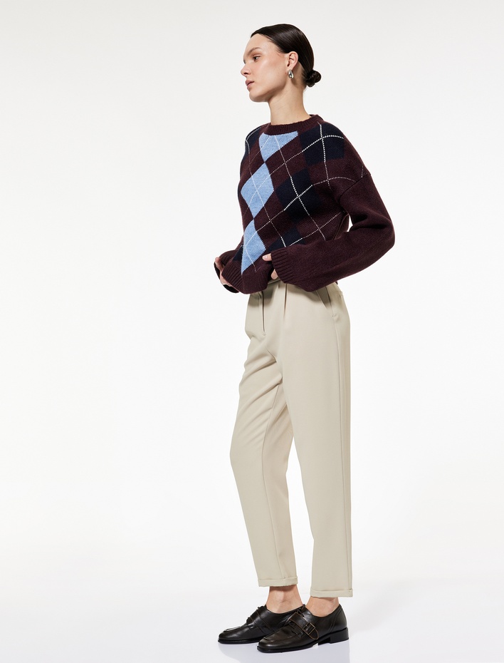  Slim Fit Cepli Pile Detaylı Cepli Chino Havuç Pantolon
