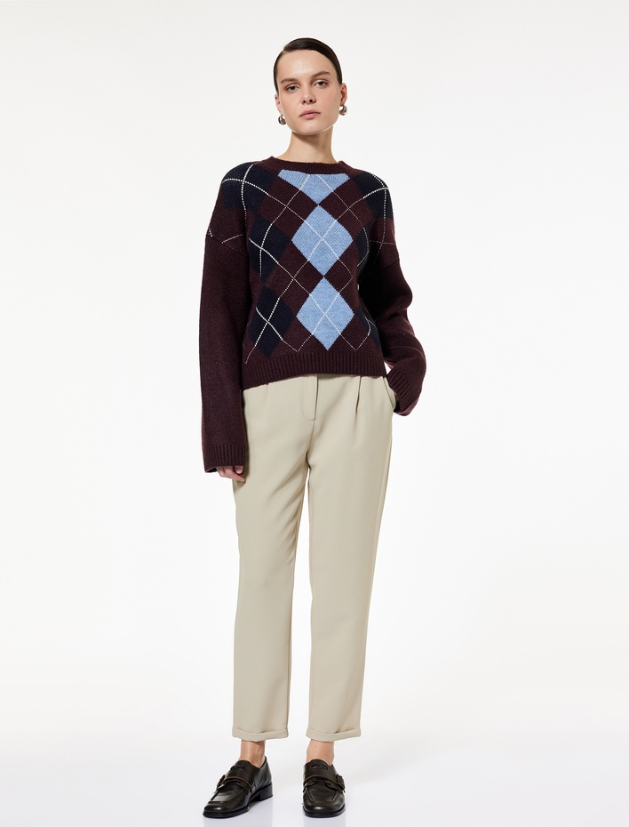  Slim Fit Cepli Pile Detaylı Cepli Chino Havuç Pantolon