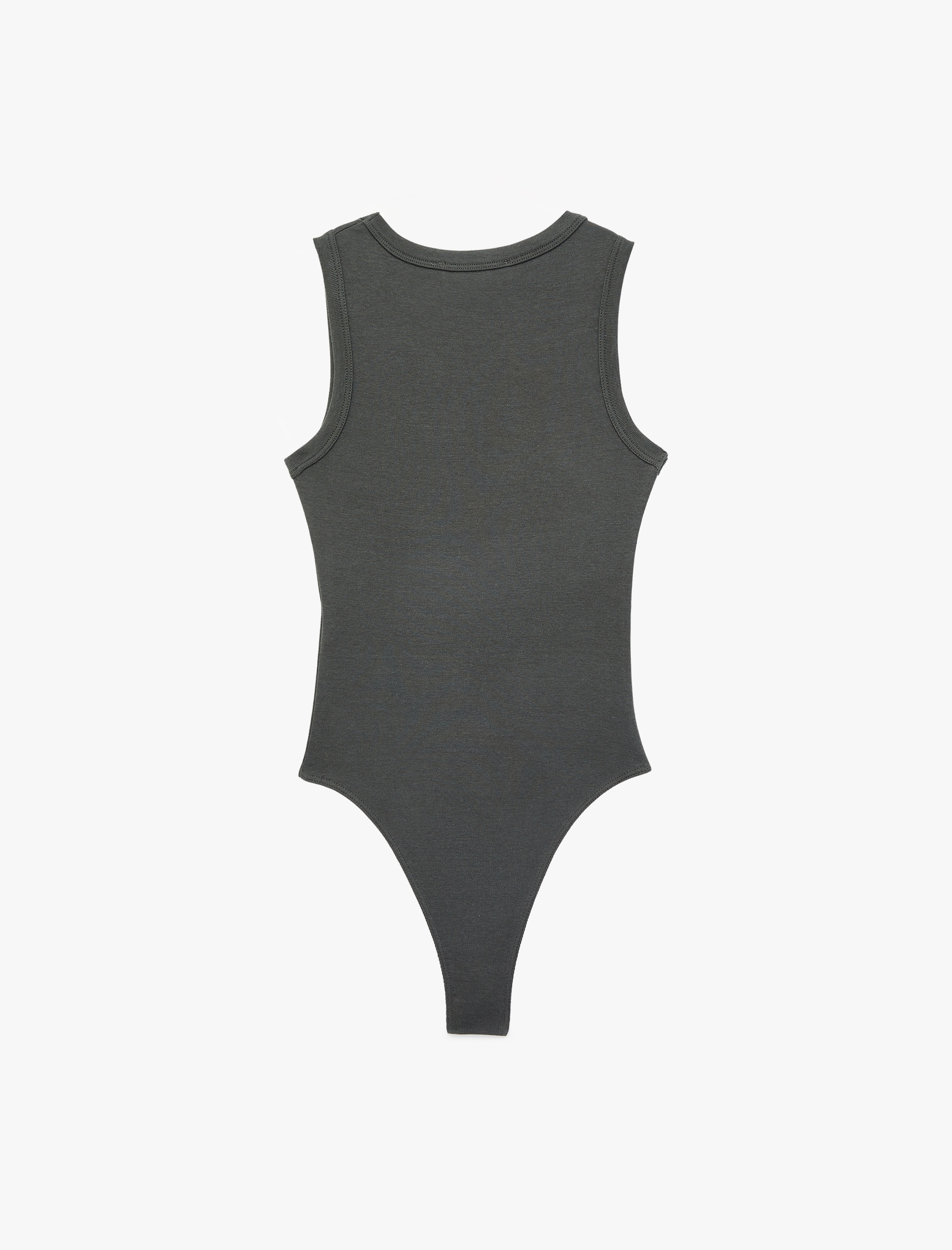   Çıtçıt Düğme Detaylı Kolsuz Bisiklet Yaka Bodysuit