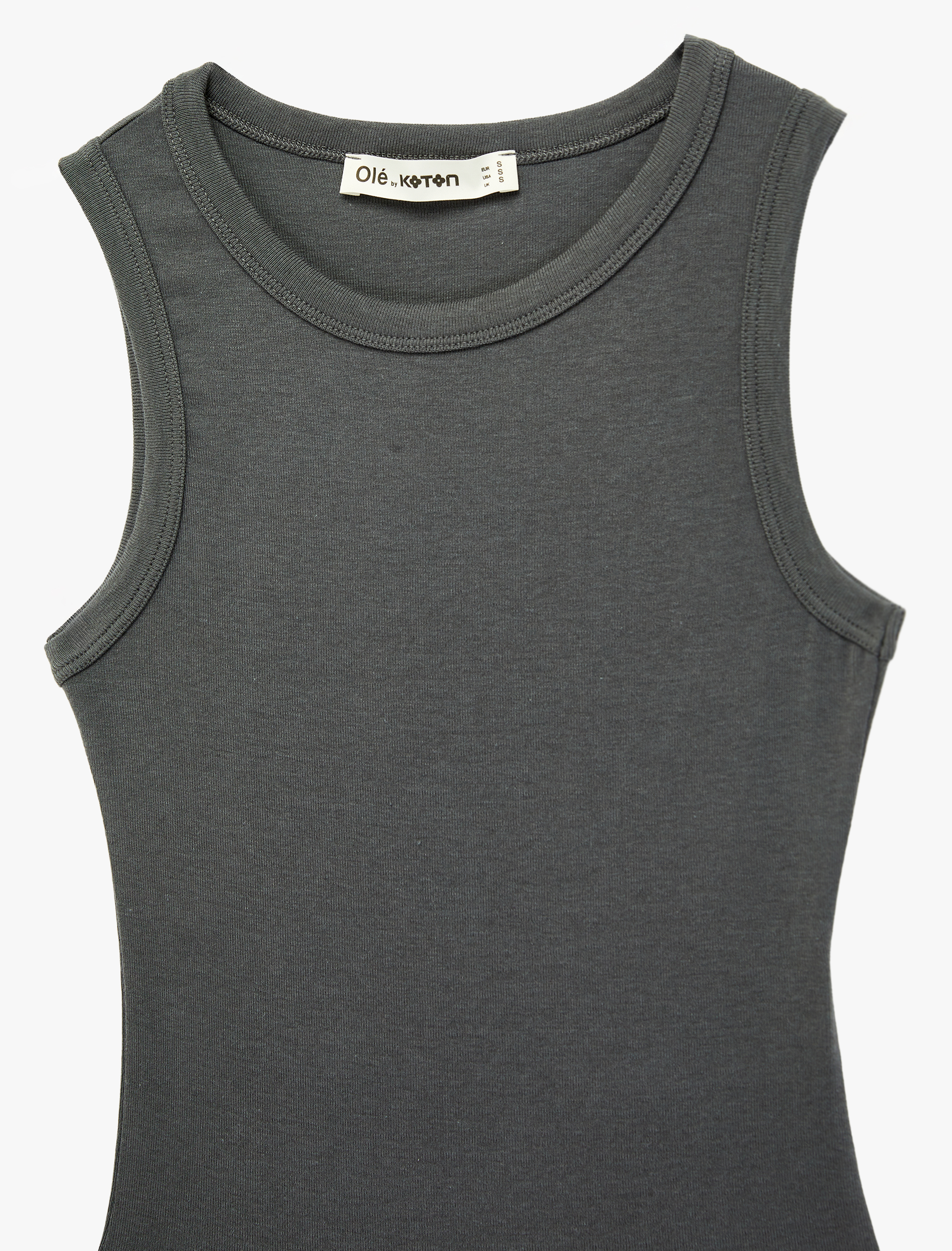   Çıtçıt Düğme Detaylı Kolsuz Bisiklet Yaka Bodysuit