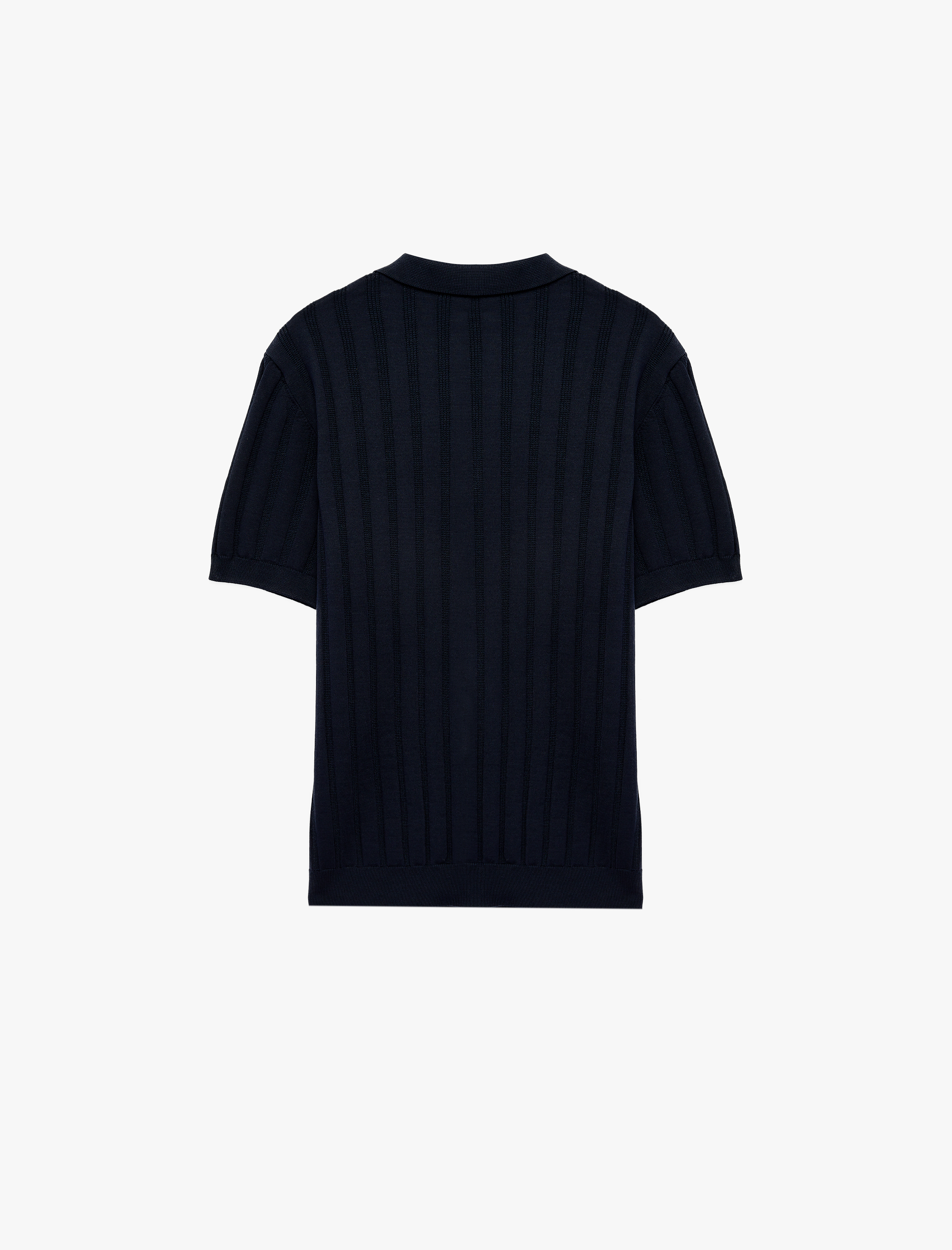   Regular Fit Kısa Kollu Dokulu Düğmeli Polo Yaka Triko Tişört