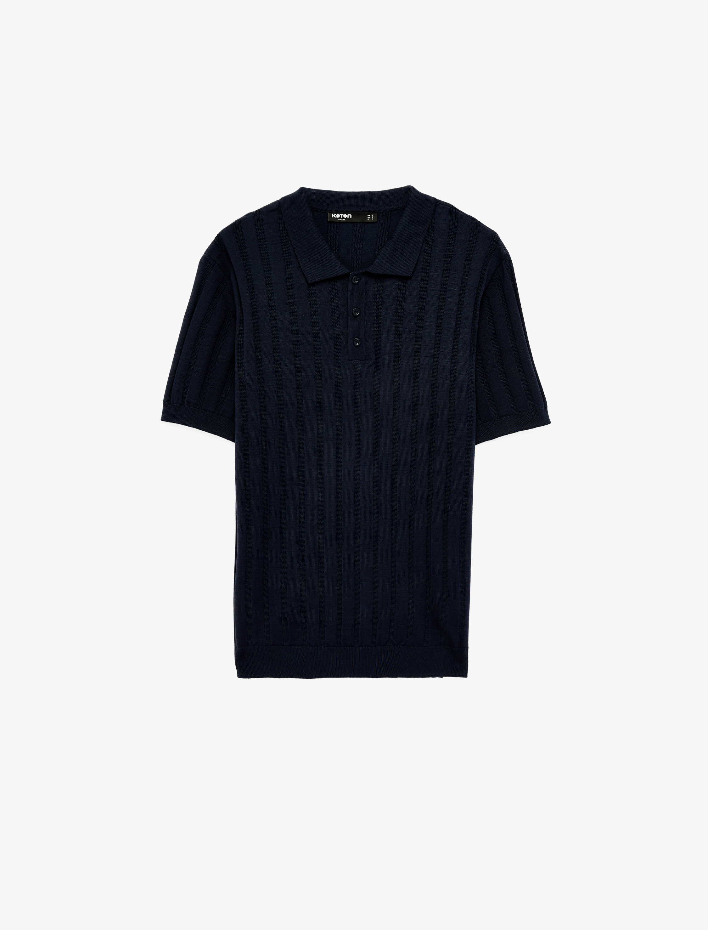   Regular Fit Kısa Kollu Dokulu Düğmeli Polo Yaka Triko Tişört