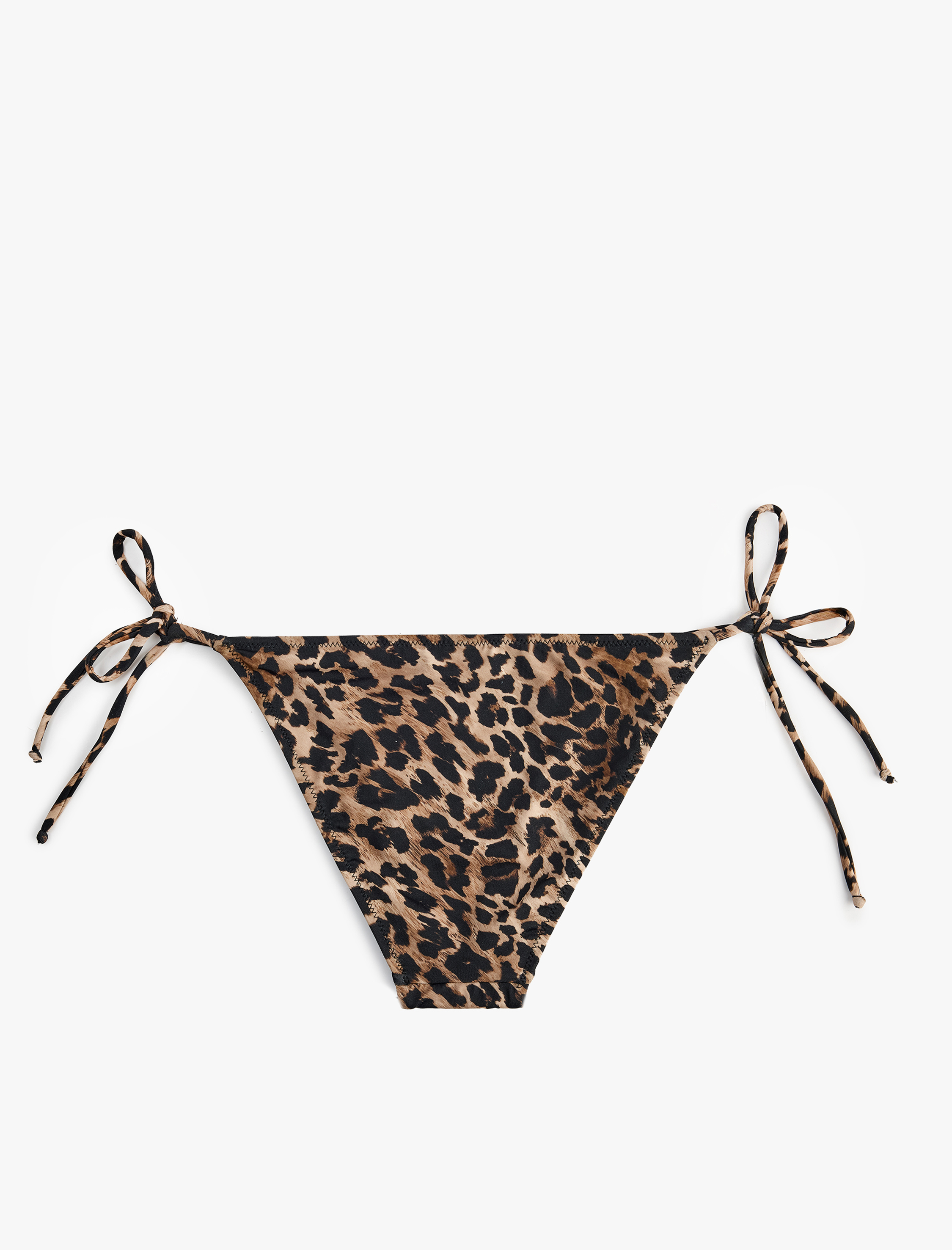   Çift Taraflı Bağlamalı Leopar Desenli Bikini Altı
