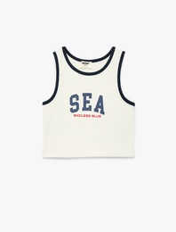 Ribanalı Kolsuz Bisiklet Yaka Pamuklu Atlet