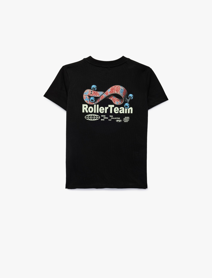 Erkek Çocuk Kısa Kollu Bisiklet Yaka Pamuklu Baskılı Tişört