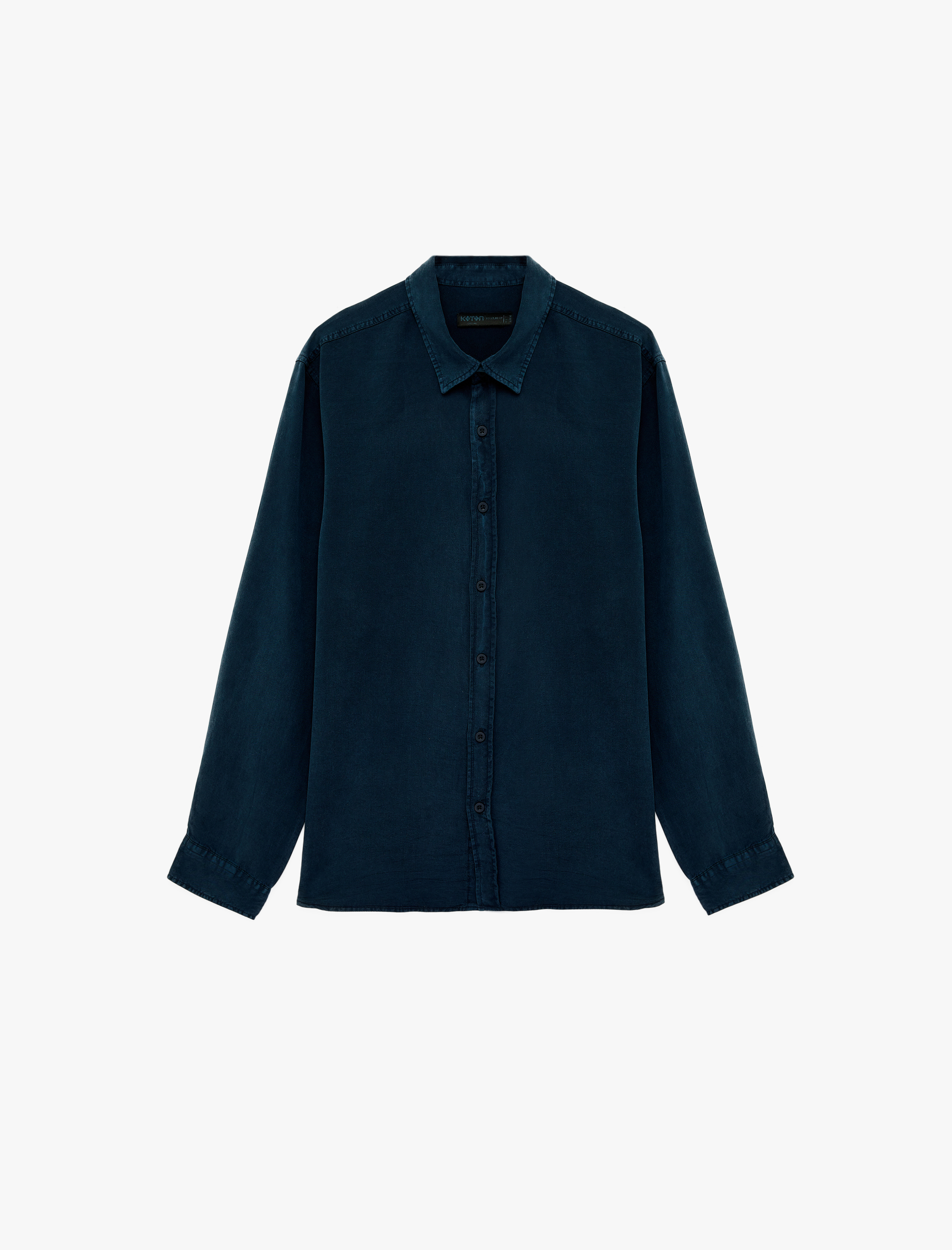   Regular Fit Düğmeli Uzun Kollu Klasik Yaka Gömlek