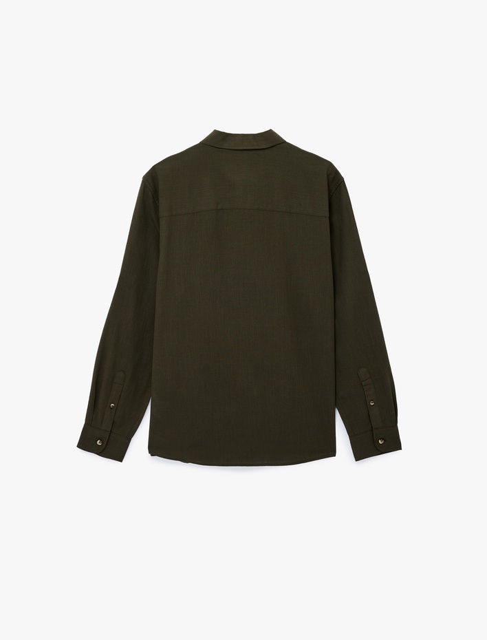  Pamuklu Regular Fit Uzun Kollu Klasik Gömlek