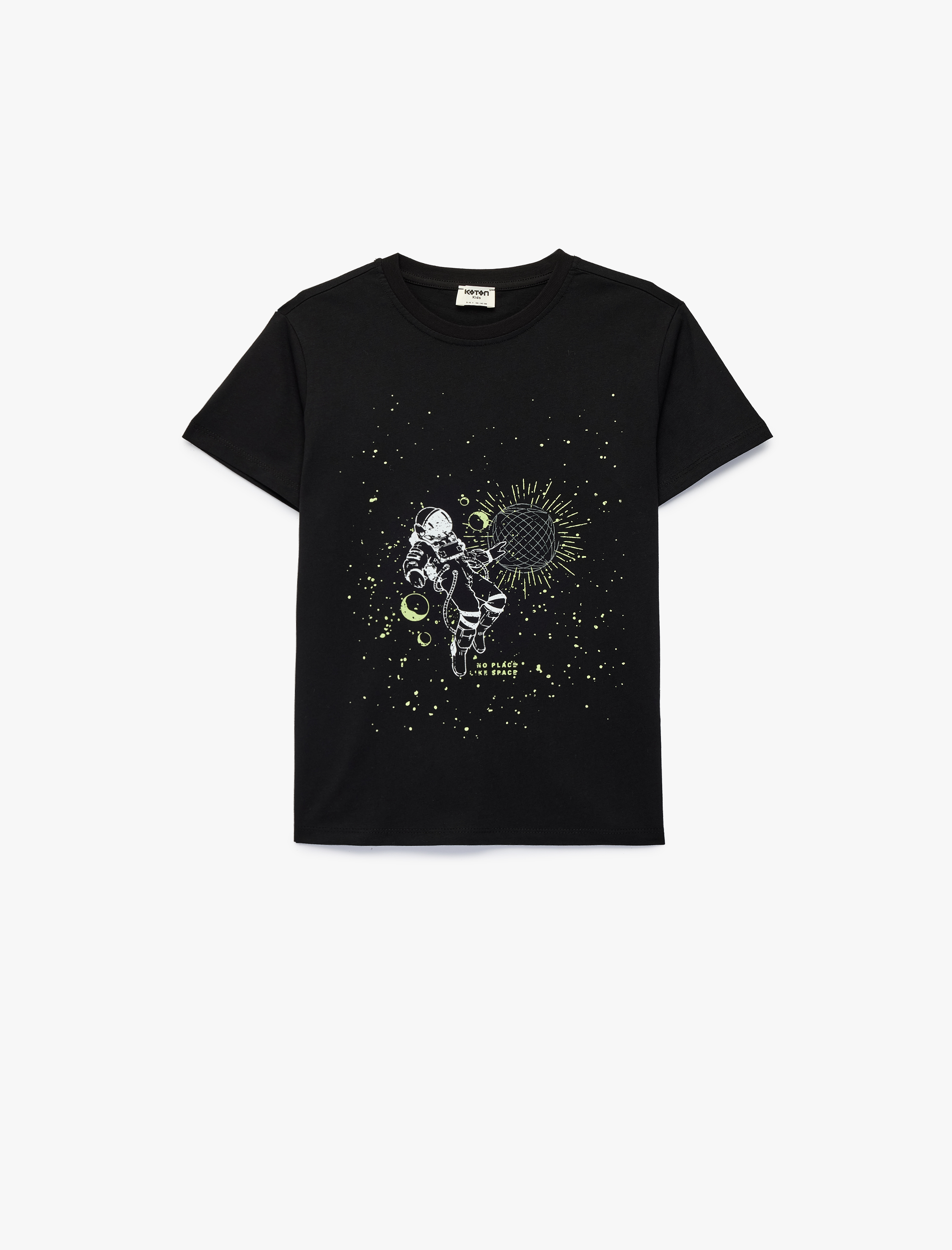  Erkek Çocuk Baskılı Kısa Kollu Bisiklet Yaka Pamuklu Tişört