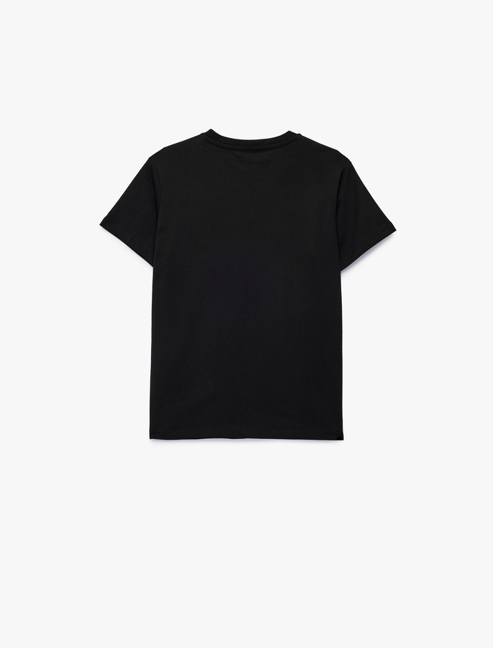 Erkek Çocuk Baskılı Kısa Kollu Bisiklet Yaka Pamuklu Tişört