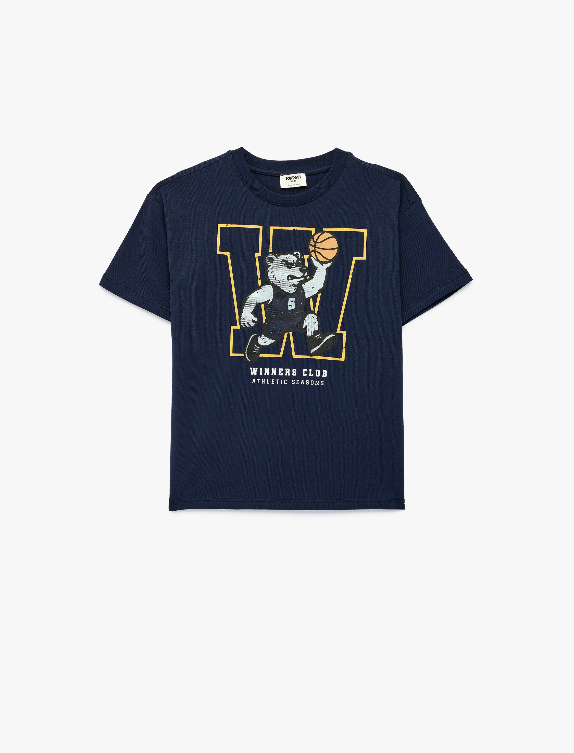  Erkek Çocuk Baskılı Kısa Kollu Bisiklet Yaka Pamuklu Oversize Tişört