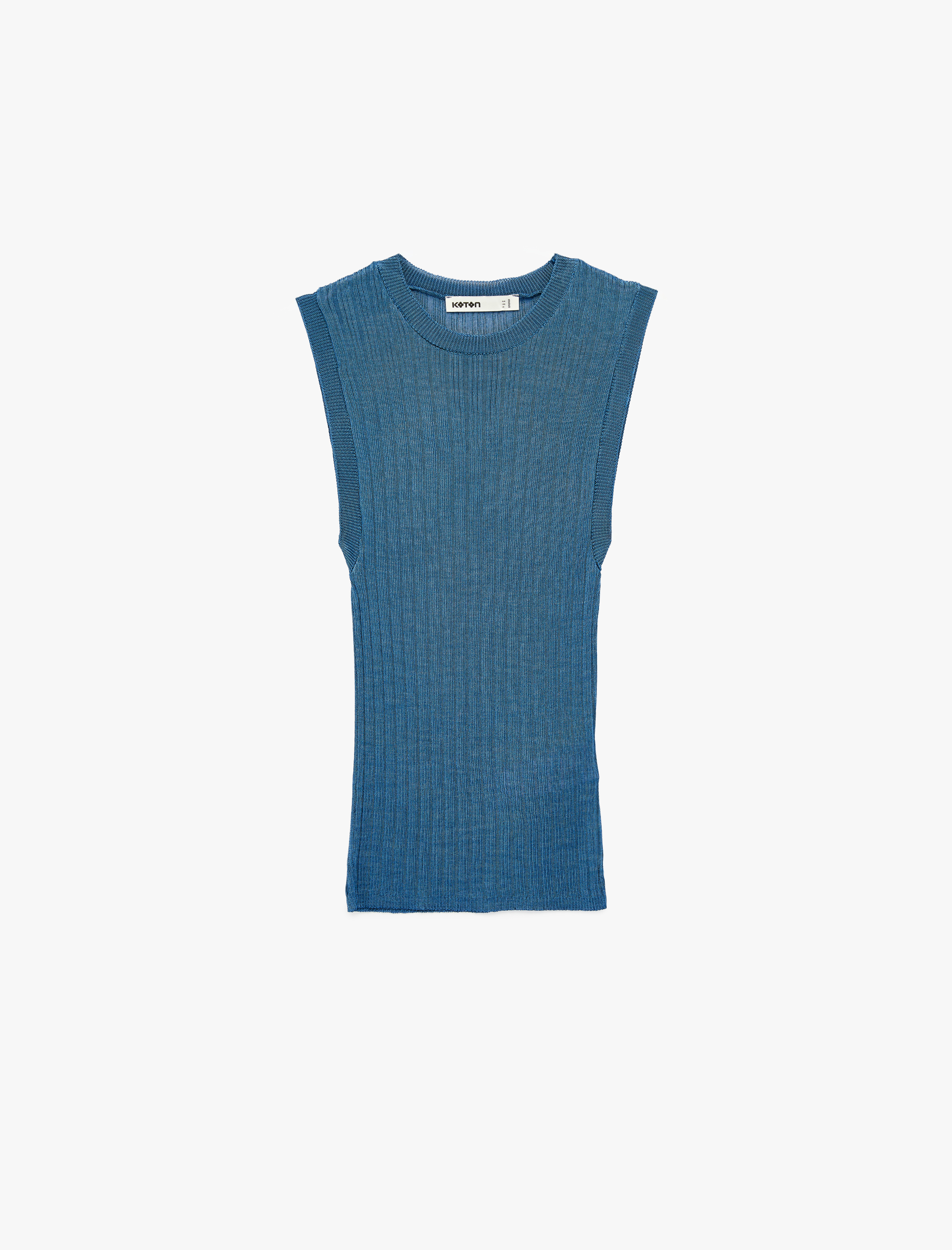   Bisiklet Yaka Kolsuz Triko Bluz