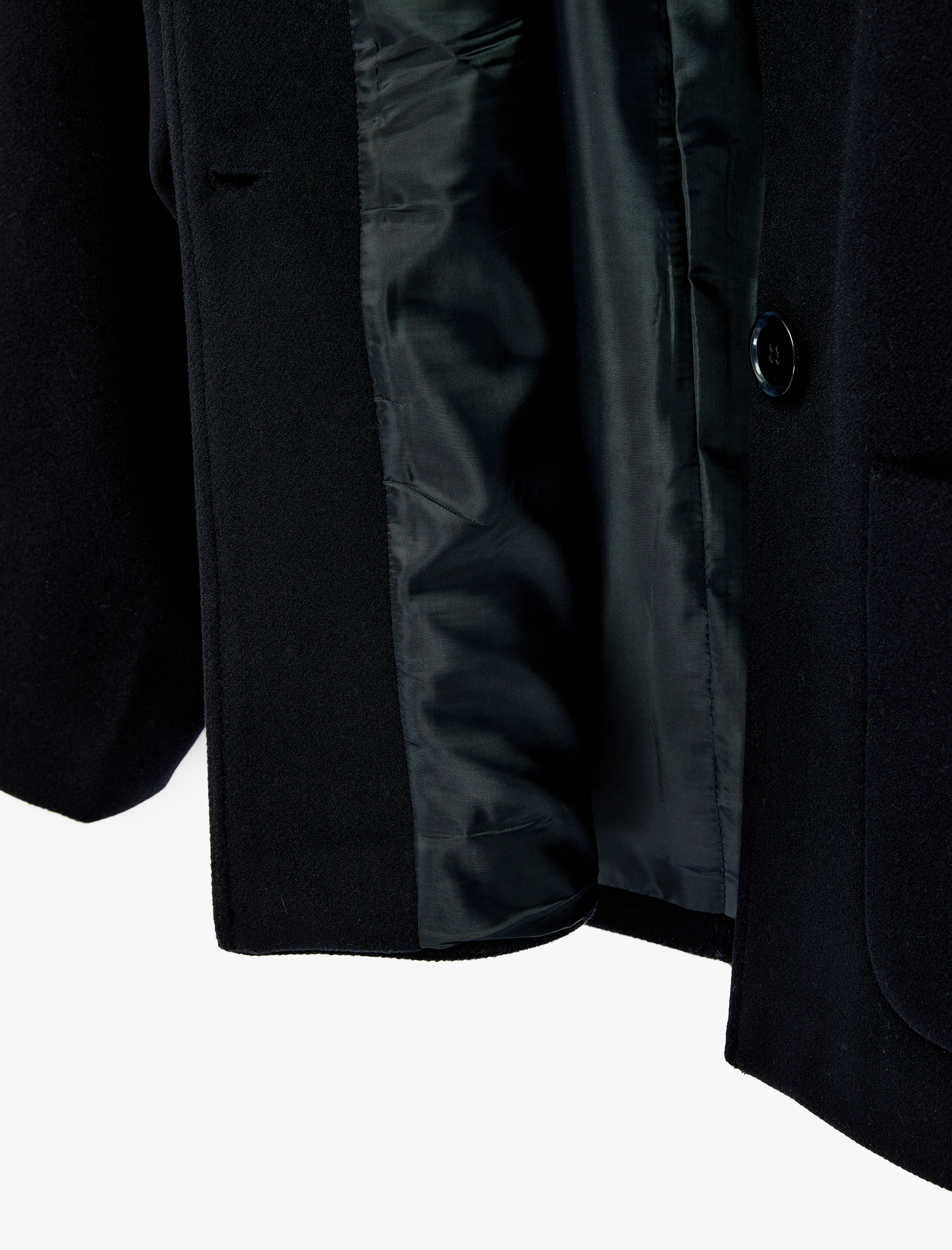   Uzun Kollu Düğmeli Cepli Atkılı Kaşe Ceket