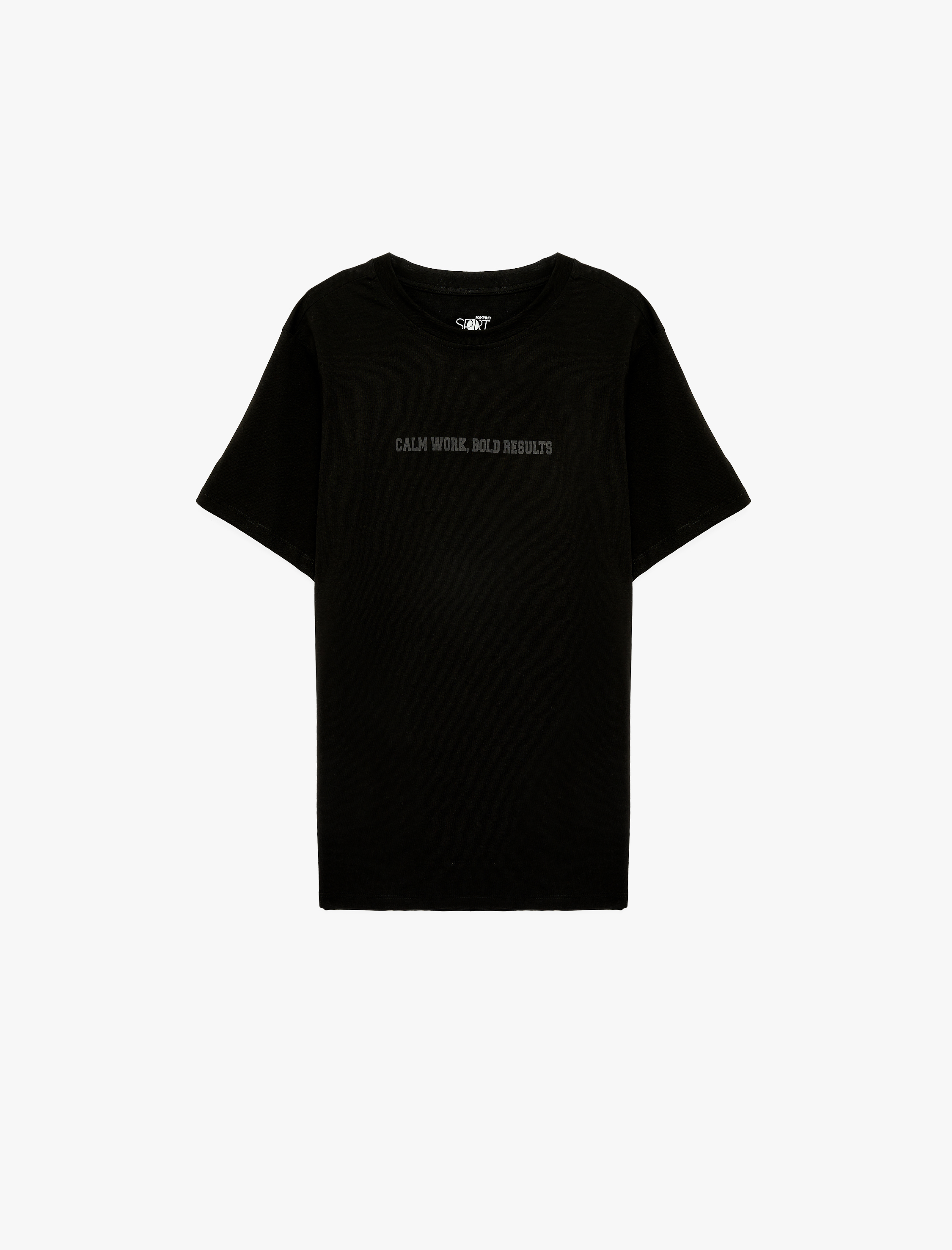   Regular Fit Kısa Kollu Bisiklet Yaka Pamuklu Baskılı Spor Tişört