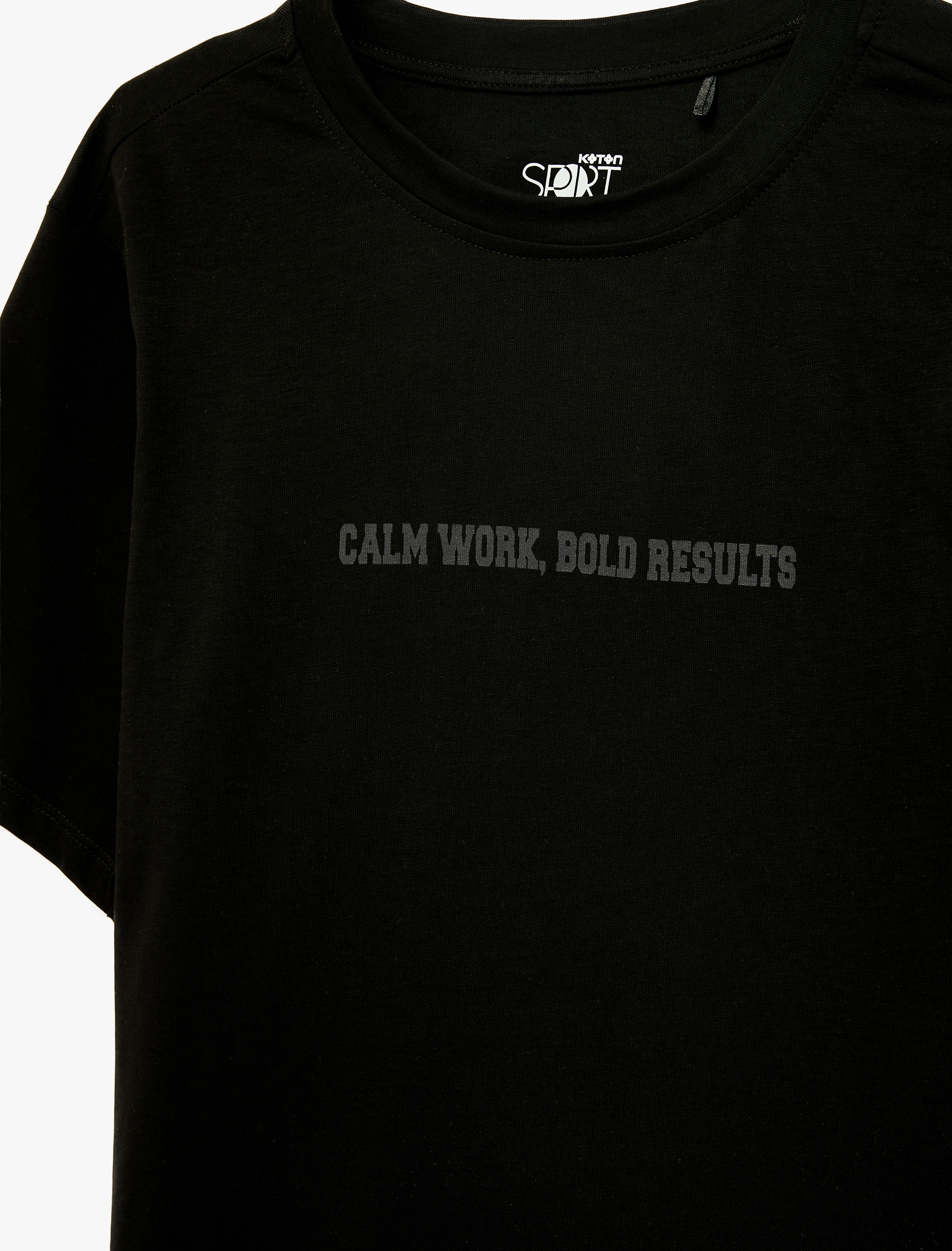   Regular Fit Kısa Kollu Bisiklet Yaka Pamuklu Baskılı Spor Tişört