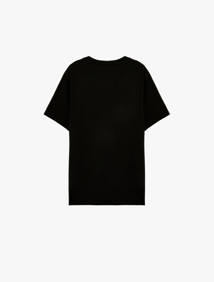  Regular Fit Kısa Kollu Bisiklet Yaka Pamuklu Baskılı Spor Tişört