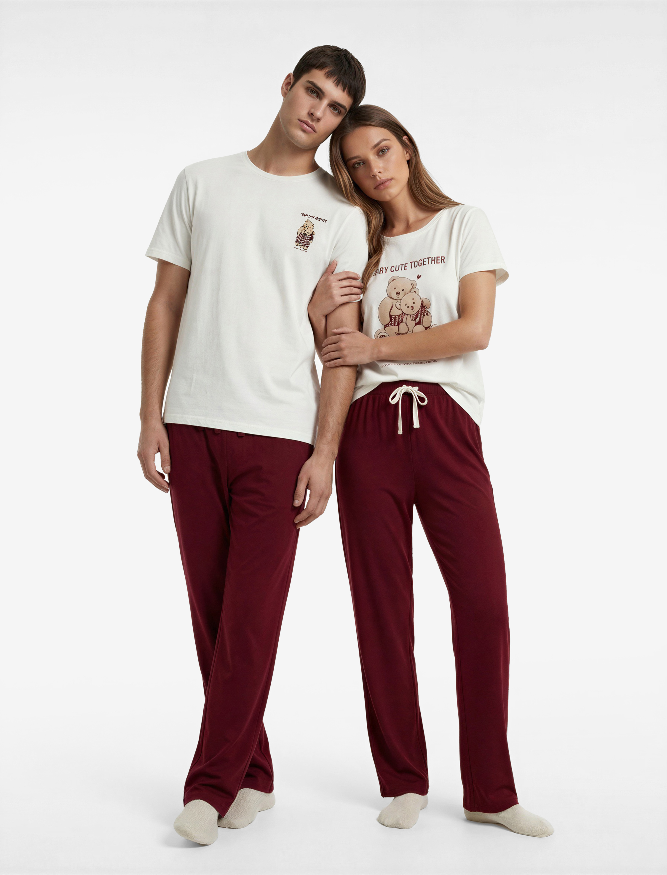   Rahat Kalıp Baskılı Pamuklu Örme Pijama Takımı