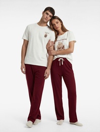 Rahat Kalıp Baskılı Pamuklu Örme Pijama Takımı