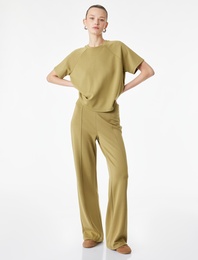 Modal Kumaş Kısa Kollu Bisiklet Yaka Tişört