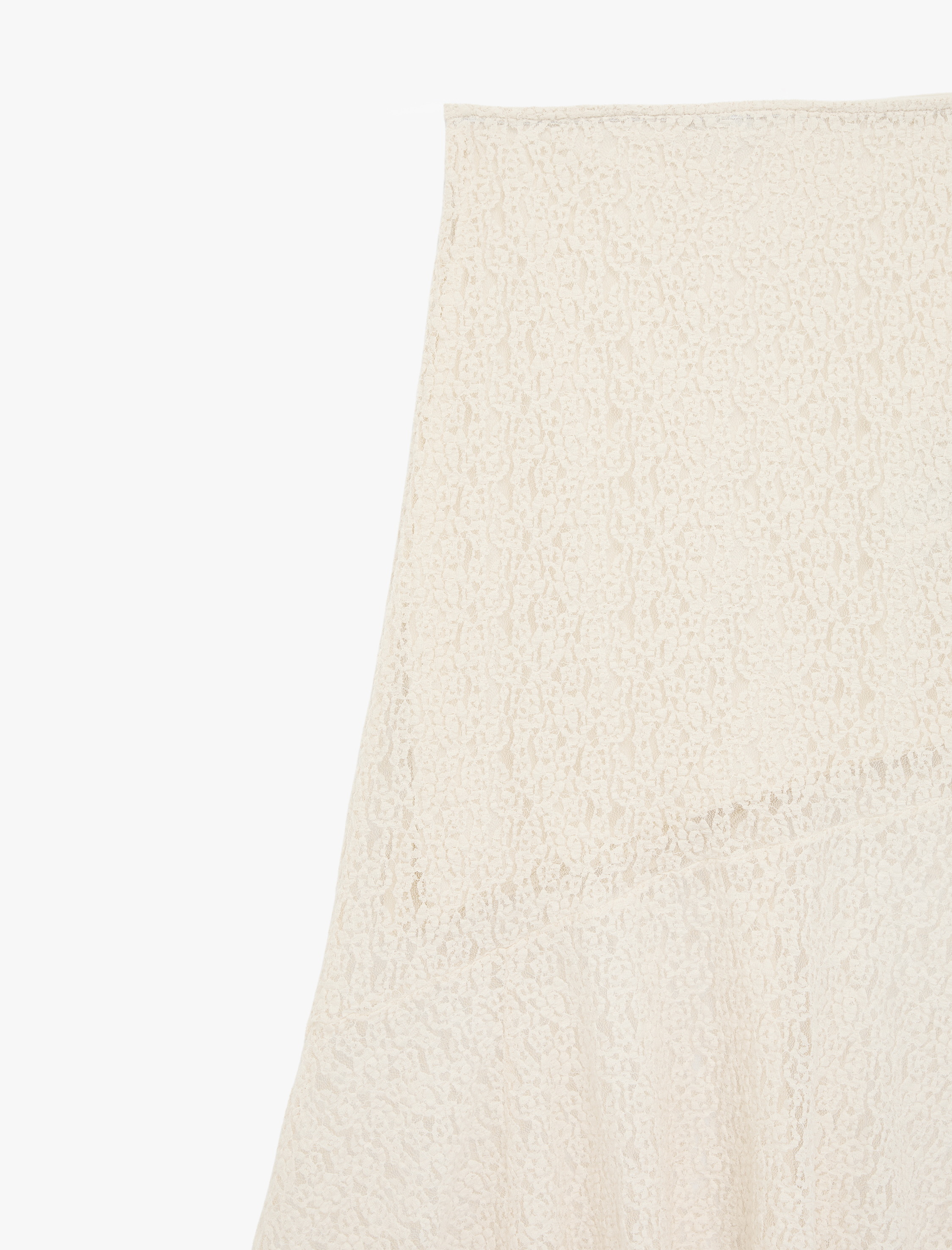   Normal Bel Asimetrik Kesim Midi Dantel Etek