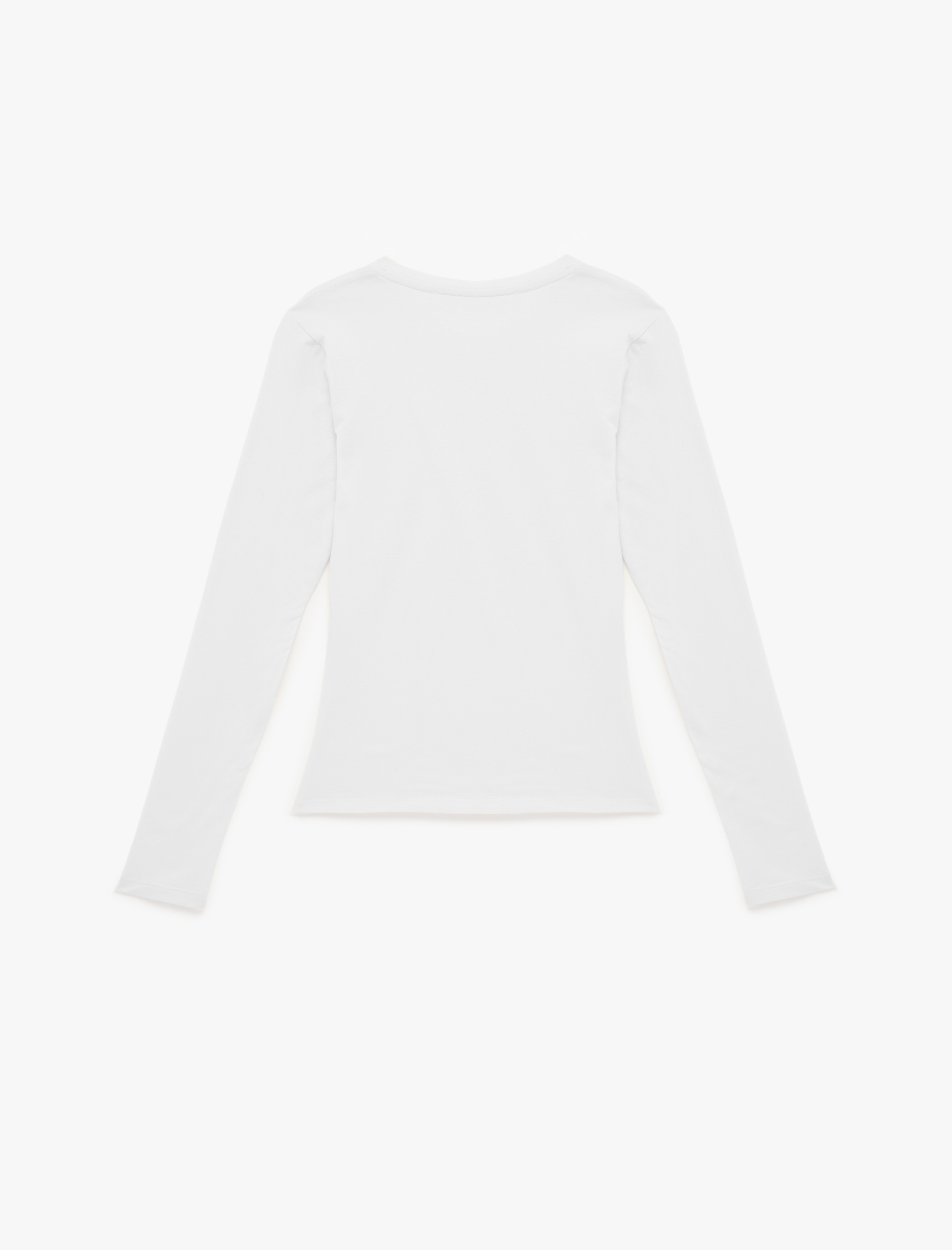   Slim Fit Pamuklu Uzun Kollu Bisiklet Yaka Tişört