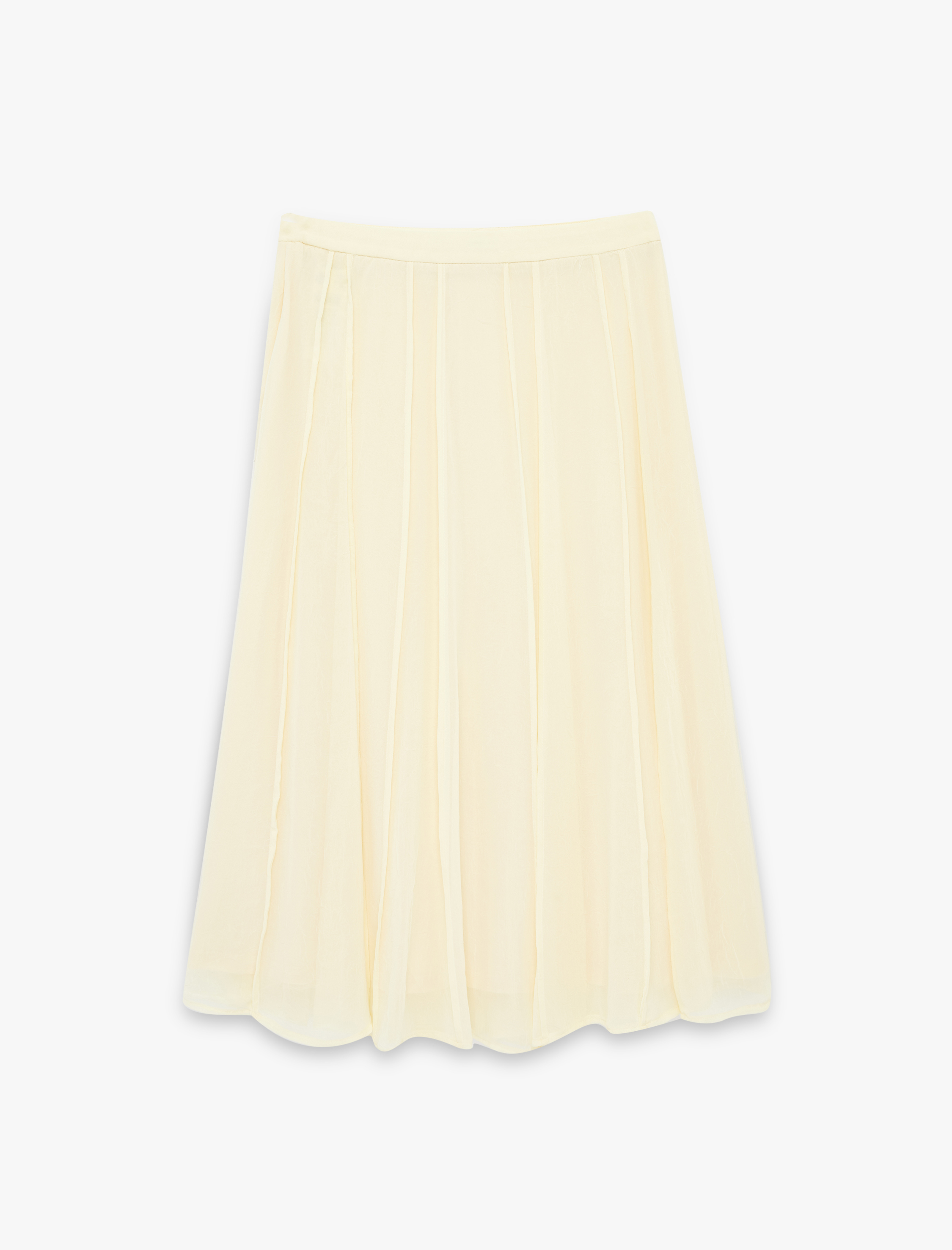   Standart Bel Pileli Midi Şifon Etek