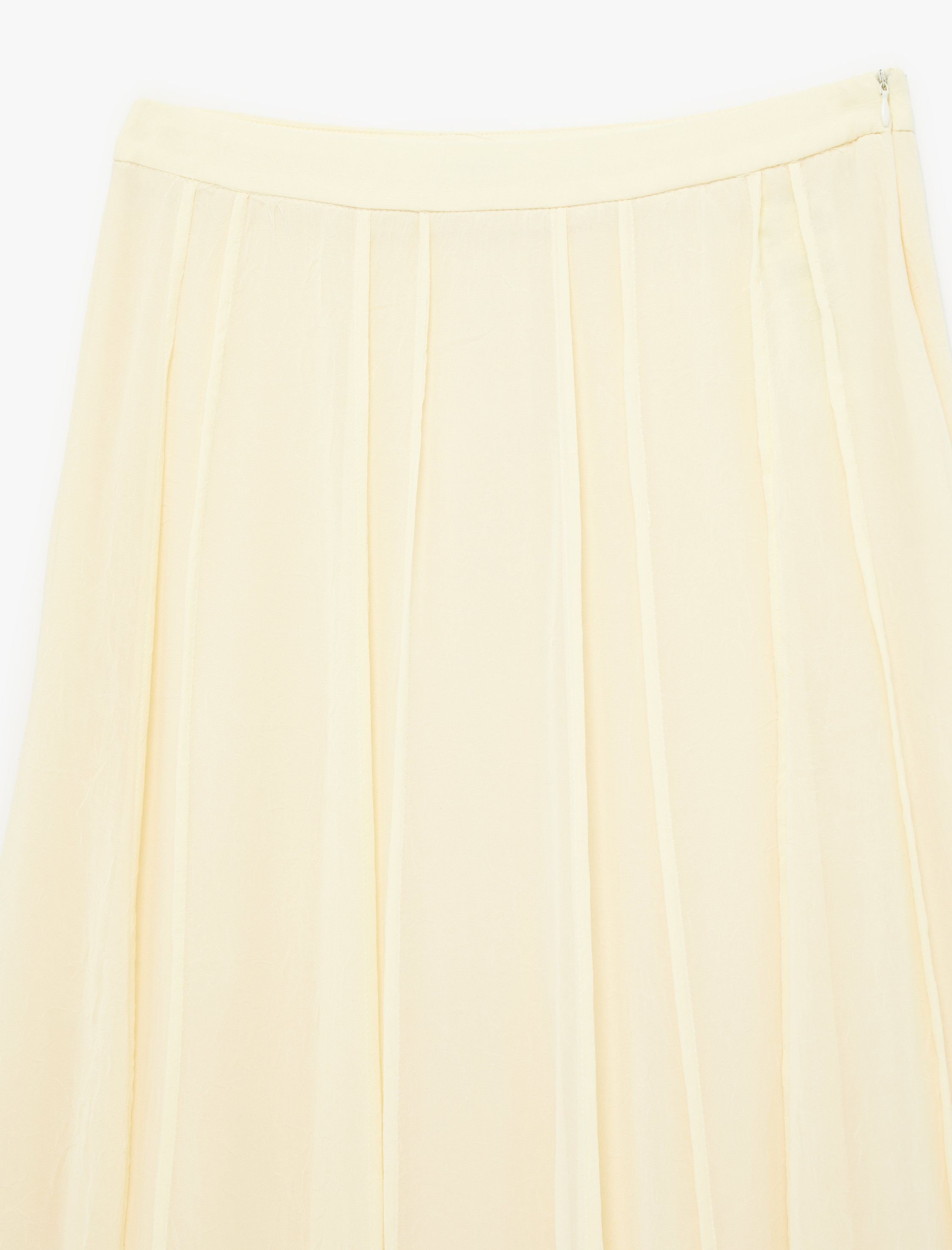   Standart Bel Pileli Midi Şifon Etek