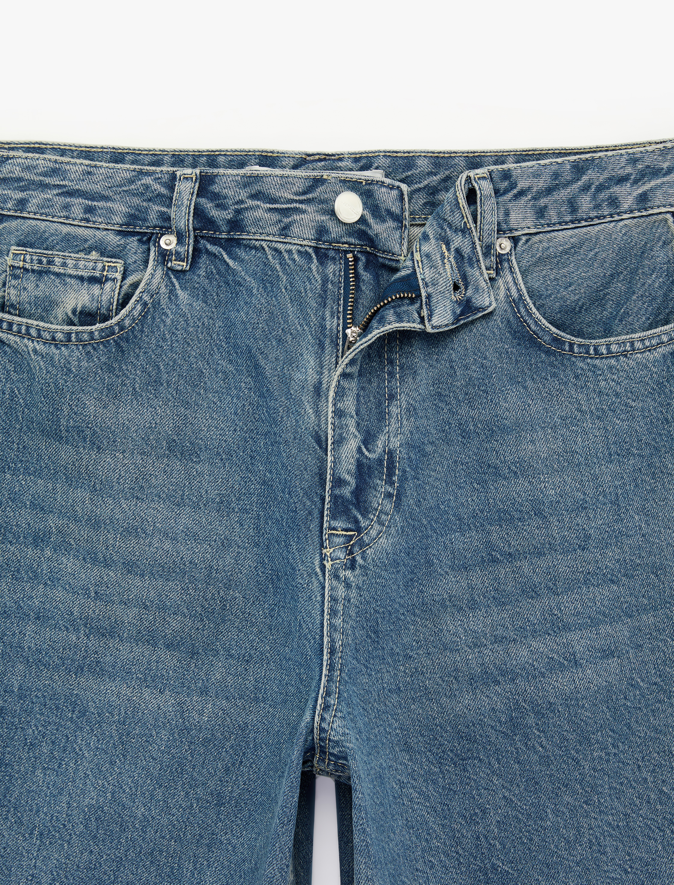   Pamuklu Rahat Kalıp Normal Paça Balon Denim Pantolon -Balloon Jean