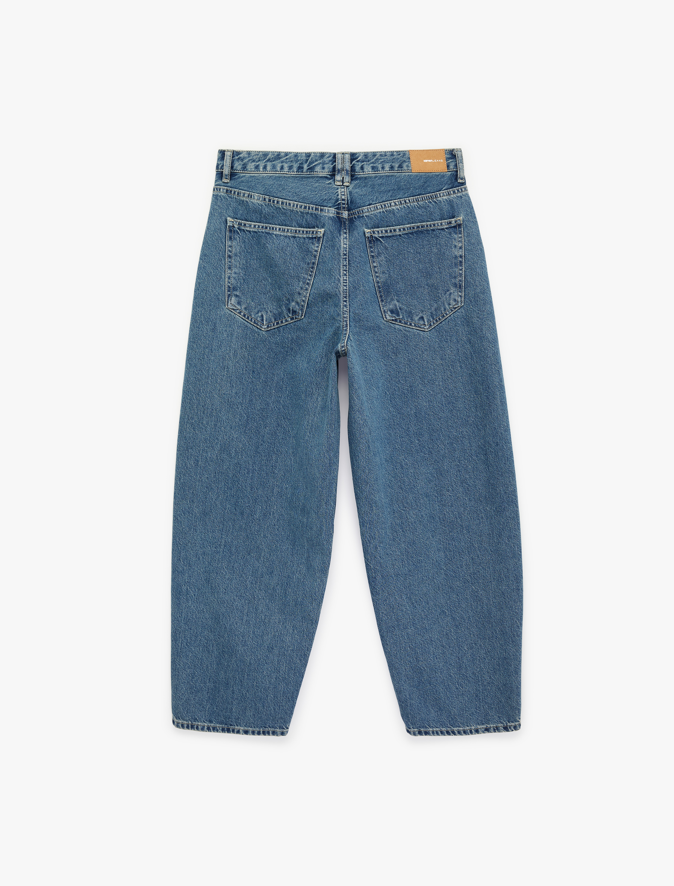   Pamuklu Rahat Kalıp Normal Paça Balon Denim Pantolon -Balloon Jean